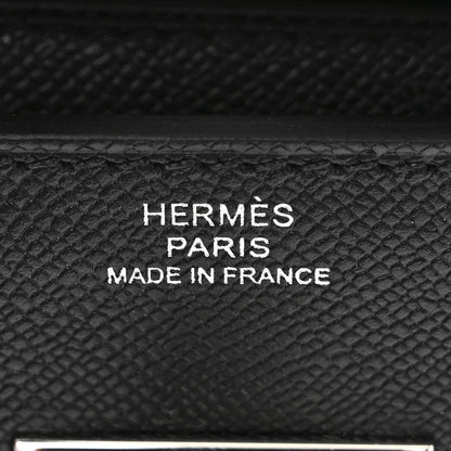 Hermes Madame Calfskin Kelly Pocket Slim Wallet Black 6 of 9