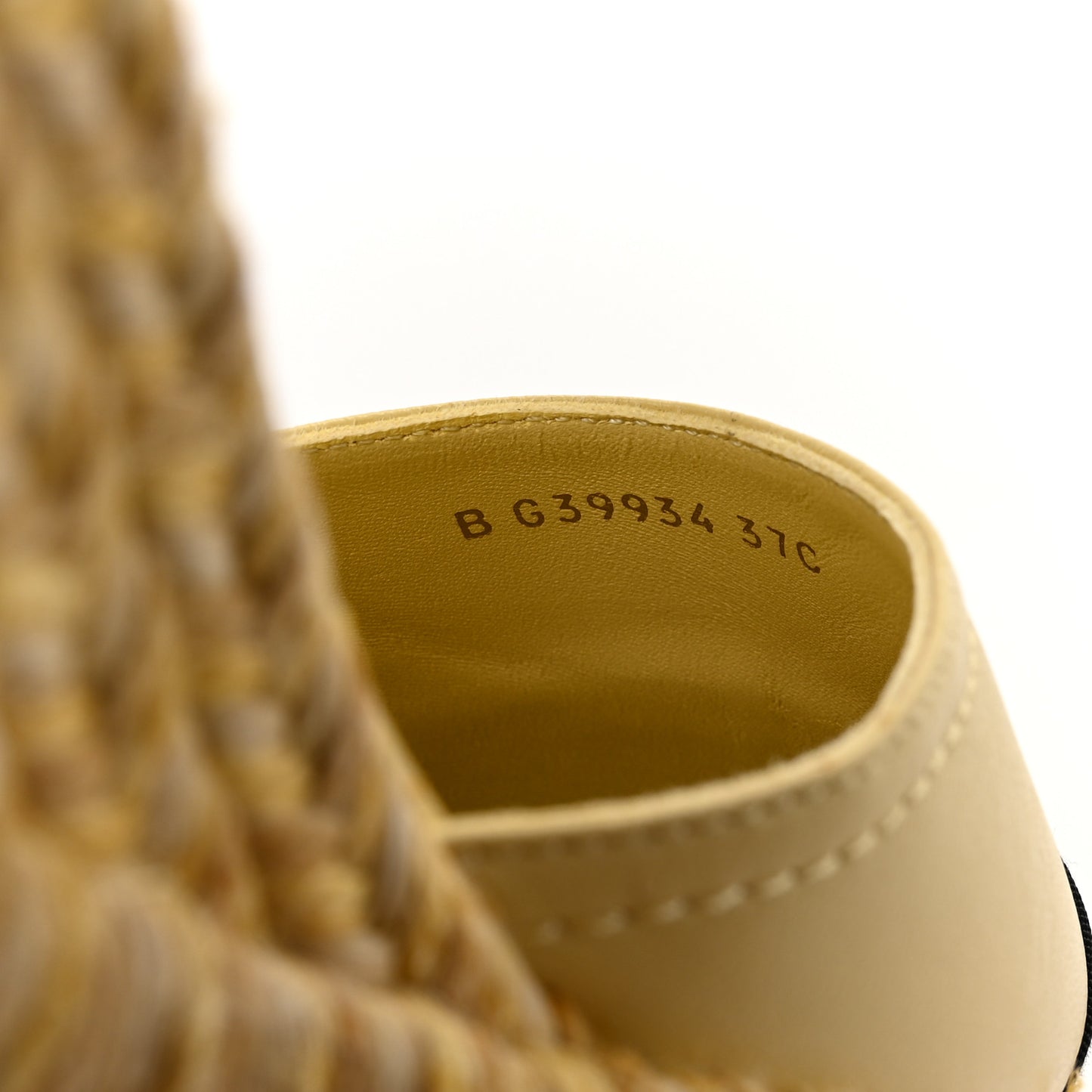 Lambskin Grosgrain CC Espadrilles Wedges 37 Yellow Black