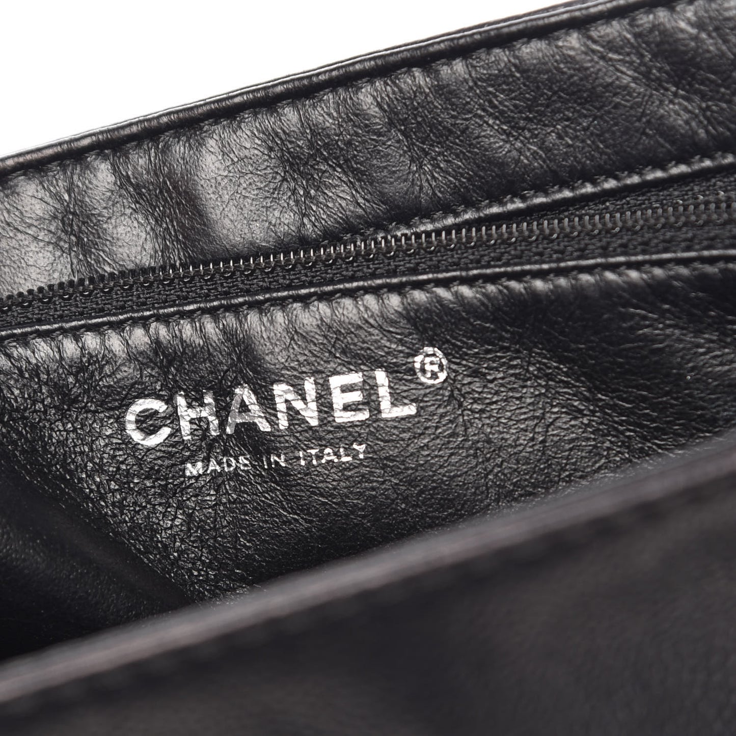 Caviar Half Moon Large Flap Black