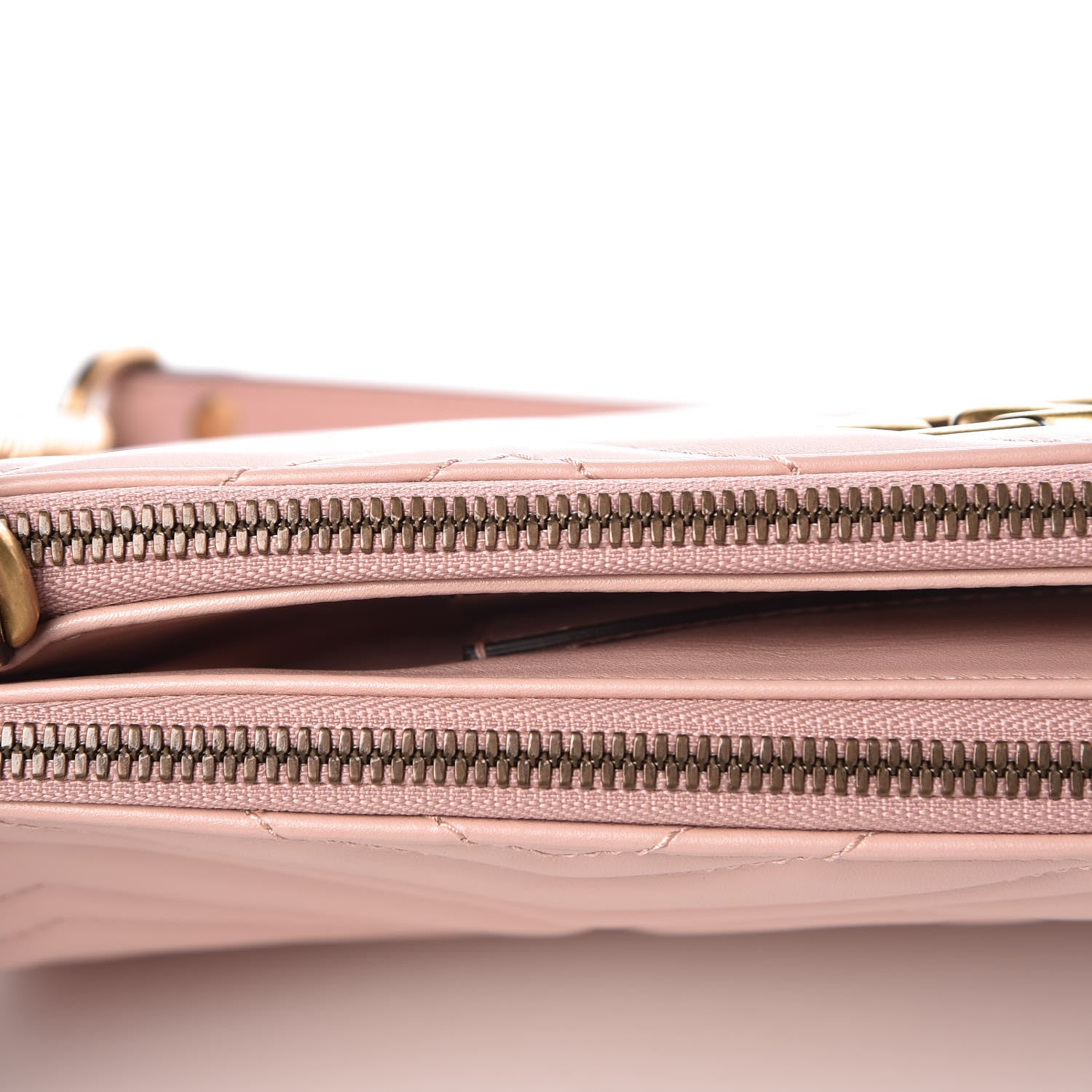 Gucci Calfskin Matelasse GG Marmont Double Zip Chain Bag Perfect Pink 12 of 13
