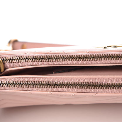 Gucci Calfskin Matelasse GG Marmont Double Zip Chain Bag Perfect Pink 12 of 13