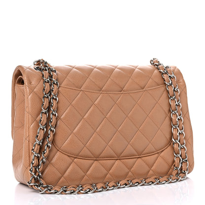 Chanel Caviar Quilted Jumbo Double Flap Light Brown 3 of 17