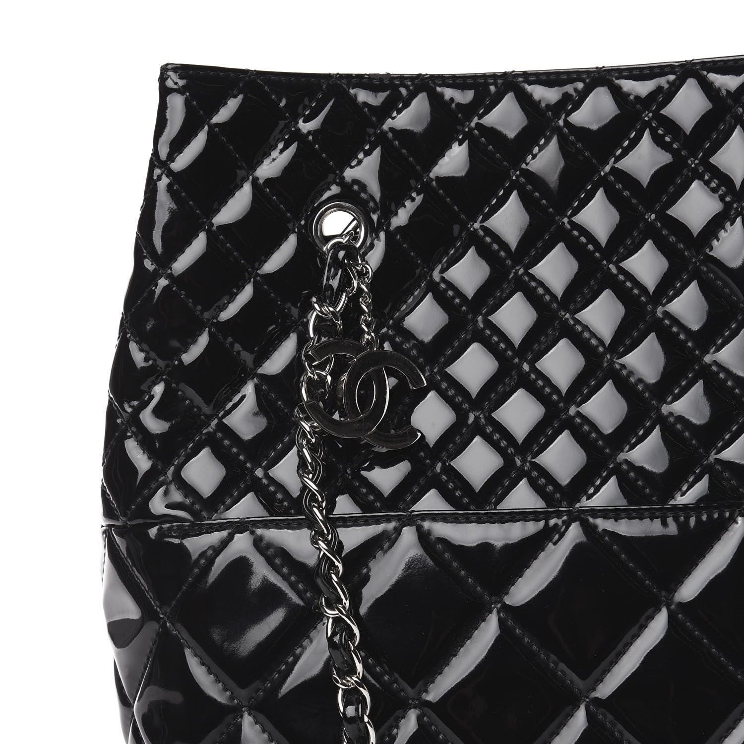 Chanel Vinyl Quilted In The Business North South Tote Black 14 of 16