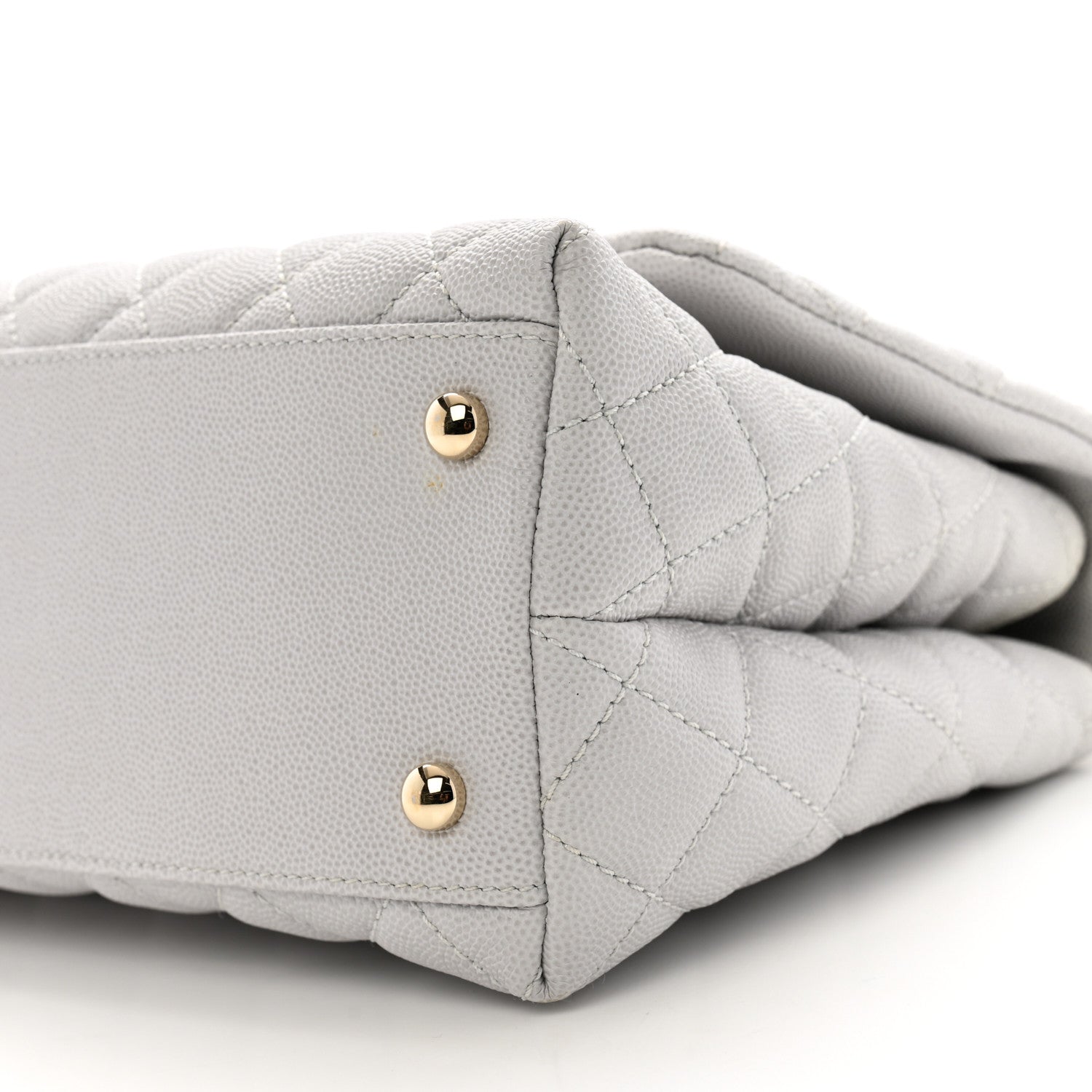 Chanel Caviar Quilted Small Coco Handle Flap Light Grey 10 of 10
