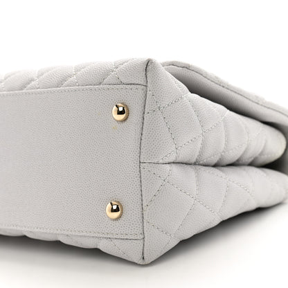Chanel Caviar Quilted Small Coco Handle Flap Light Grey 10 of 10