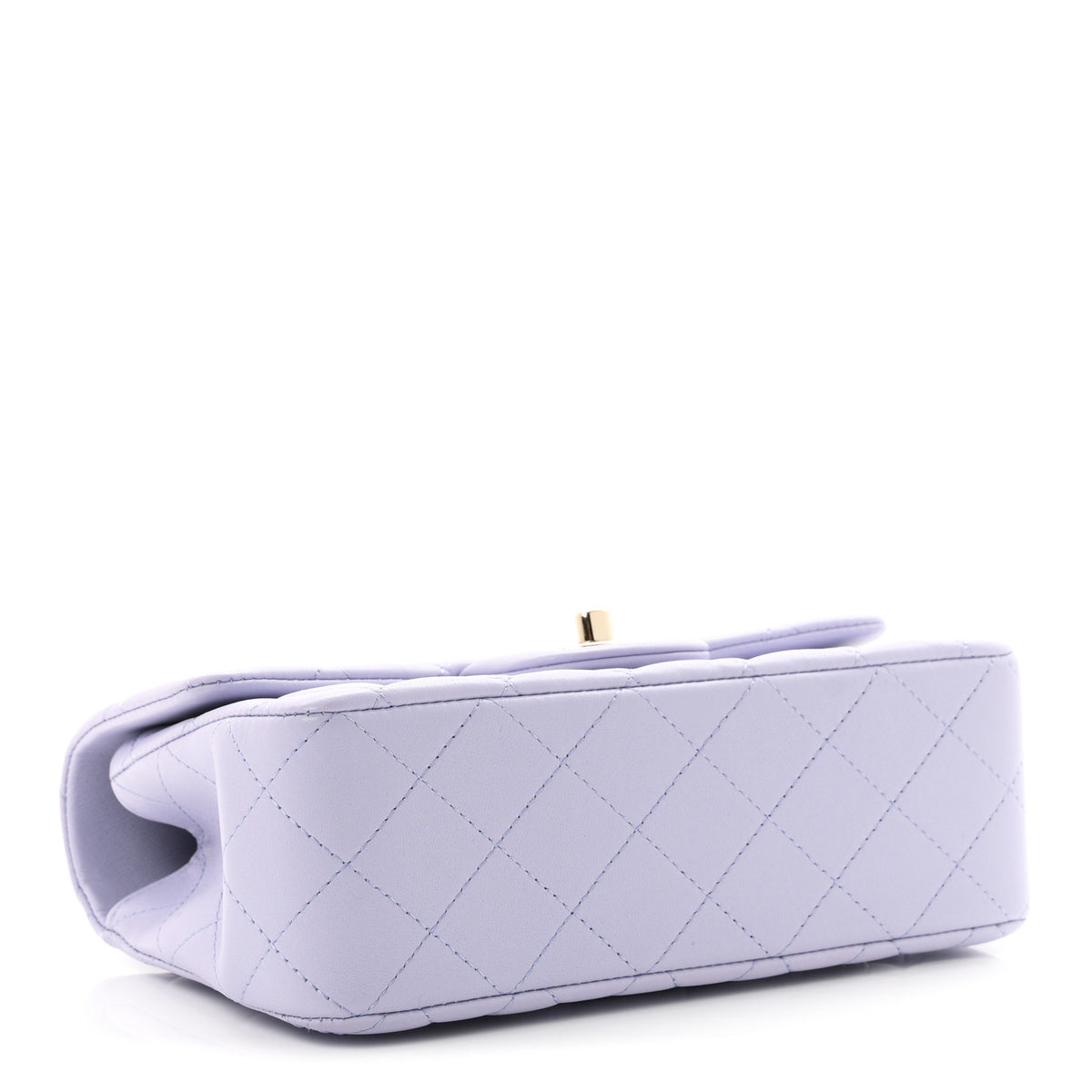 Lambskin Quilted Mini Top Handle Rectangular Flap Light Purple