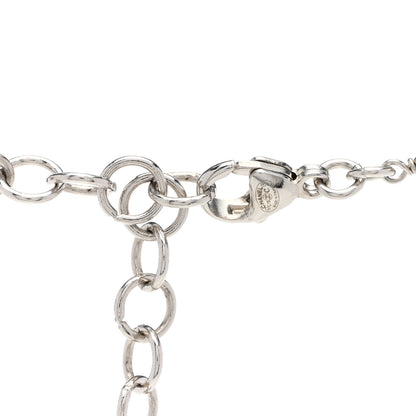 Chanel Pearl Enamel Bead CC Long Necklace Silver White 5 of 5