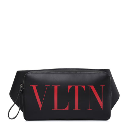 Valentino Garavani Calfskin VLTN Belt Bag Black Red 1 of 10