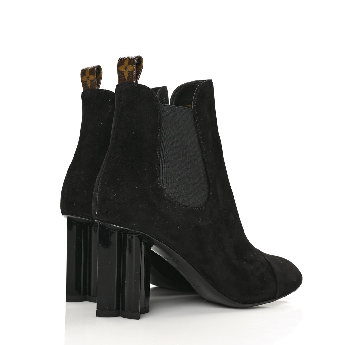 Suede Monogram Uniformes Cap Toe Chelsea 80mm Ankle Boots 36.5 Black