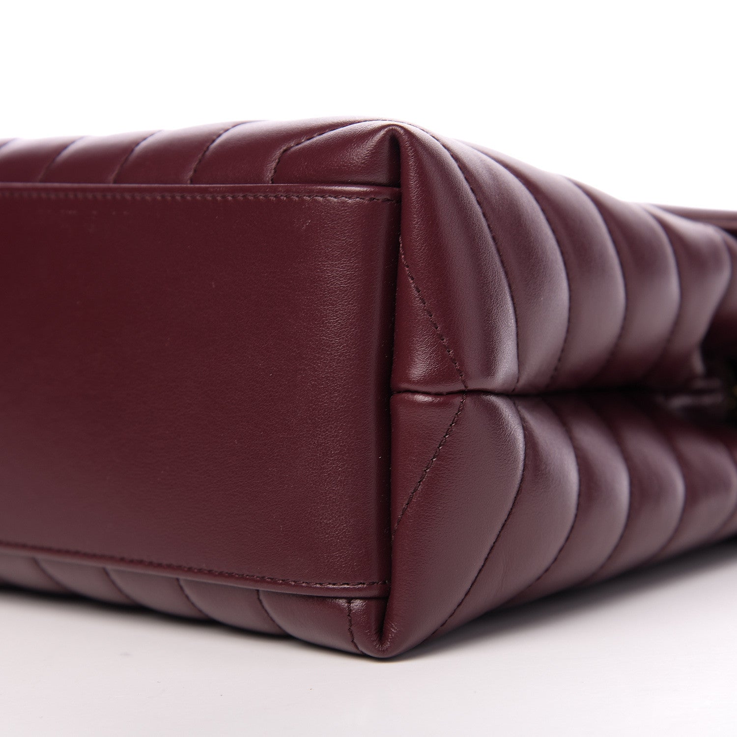 Saint Laurent Calfskin Y Quilted Monogram Medium Loulou Chain Satchel Rouge Legion 8 of 9