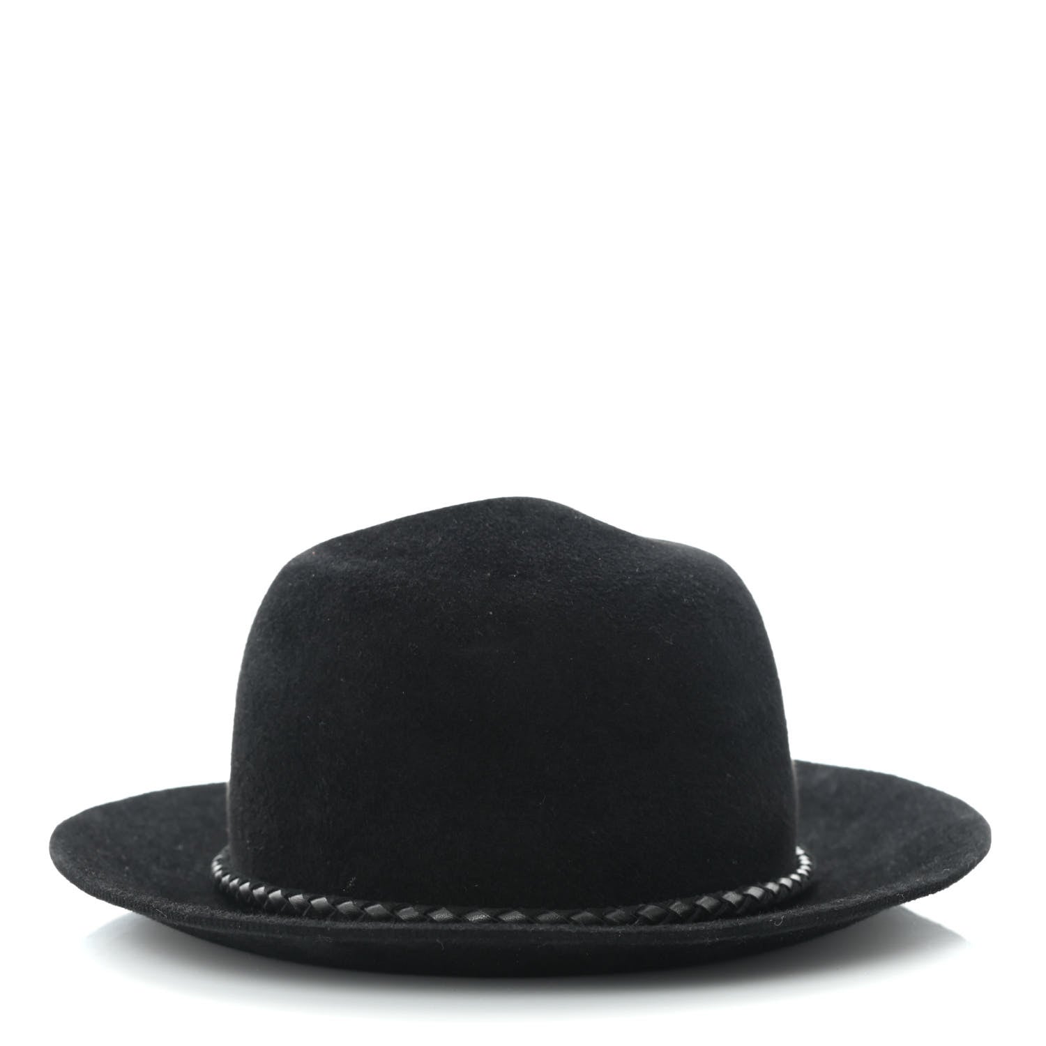 Hermes Felt Goatskin Lambskin Hat 58 Black 3 of 8