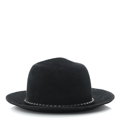 Hermes Felt Goatskin Lambskin Hat 58 Black 3 of 8