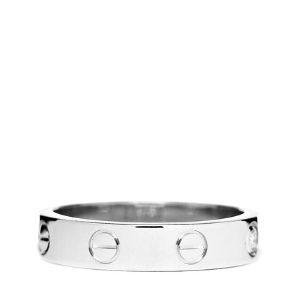 Cartier 18K White Gold Diamond 4mm LOVE Wedding Band Ring 52 6 3 of 4
