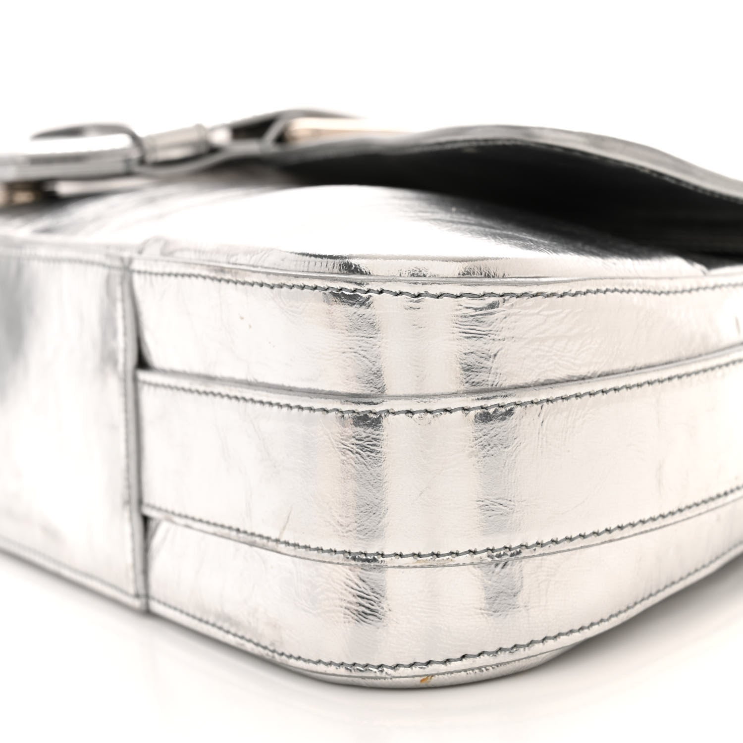 Balenciaga Smooth Metallic Calfskin Large Lindsay Shoulder Bag Silver 10 of 20