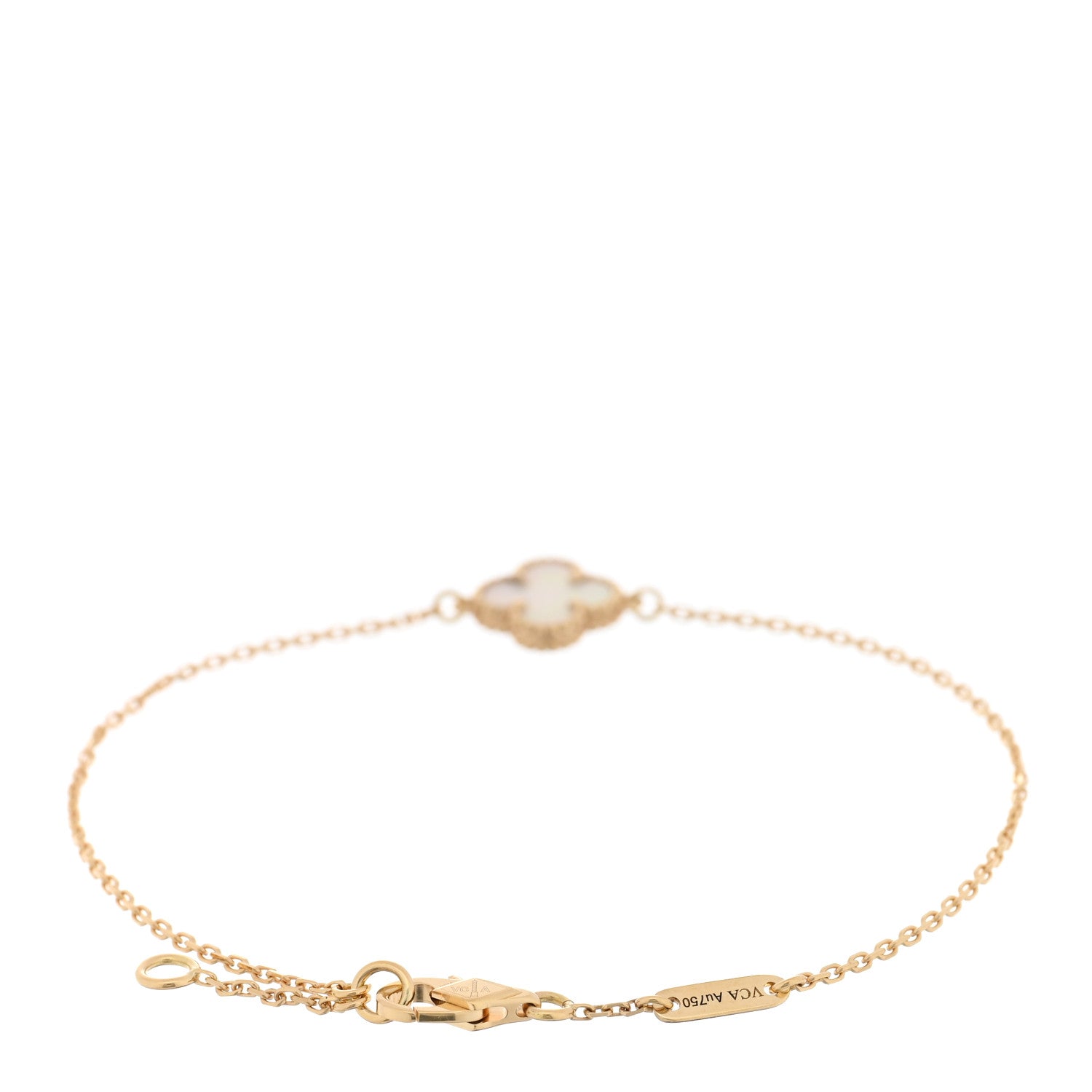 Van Cleef & Arpels 18K Yellow Gold Mother of Pearl Sweet Alhambra Bracelet 2 of 3