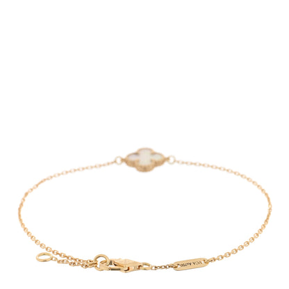 Van Cleef & Arpels 18K Yellow Gold Mother of Pearl Sweet Alhambra Bracelet 2 of 3