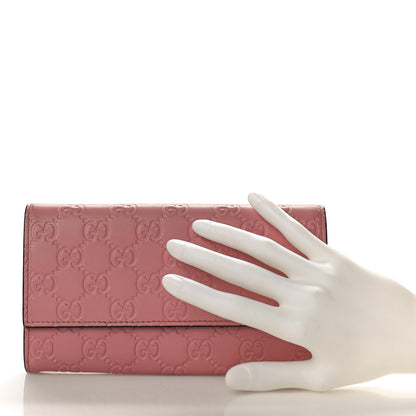 Gucci Guccissima Continental Flap Wallet Pink 2 of 10