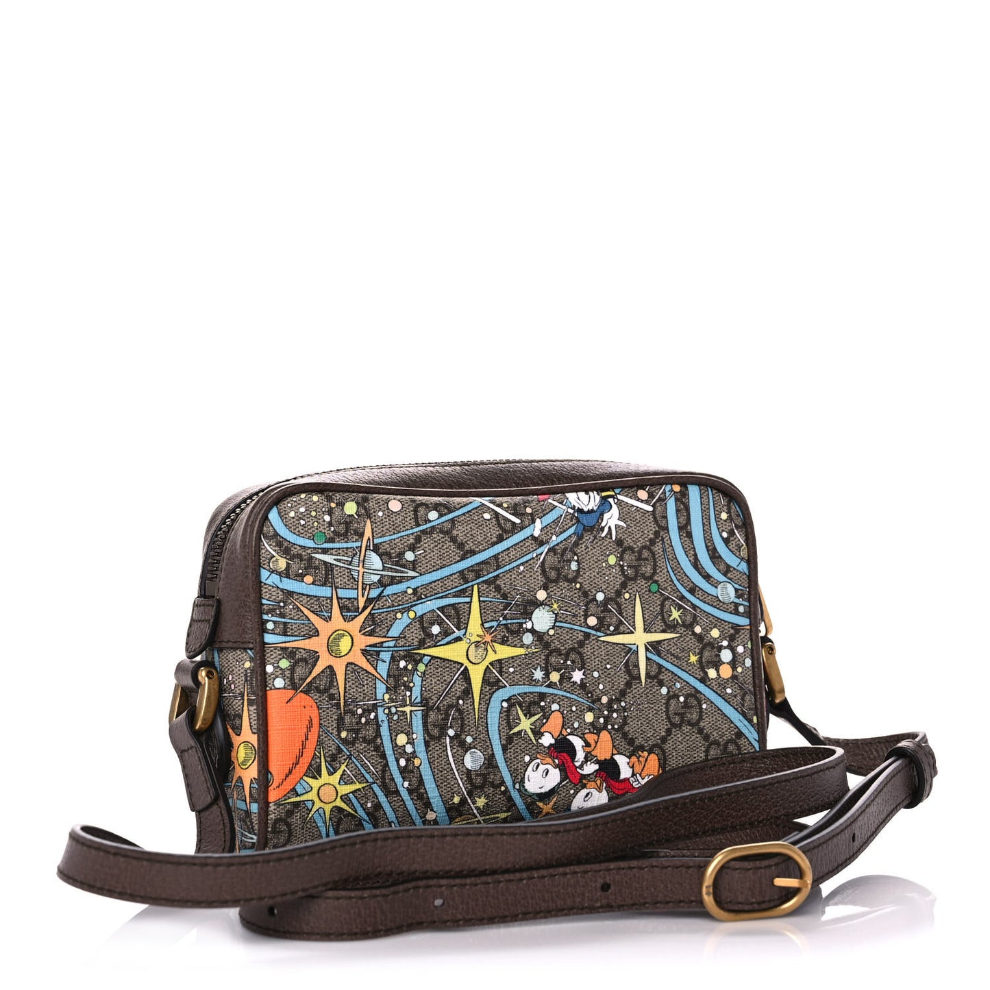 X DISNEY GG Supreme Monogram Donald Duck Interlocking G Shoulder Bag Beige Multicolor New Acero