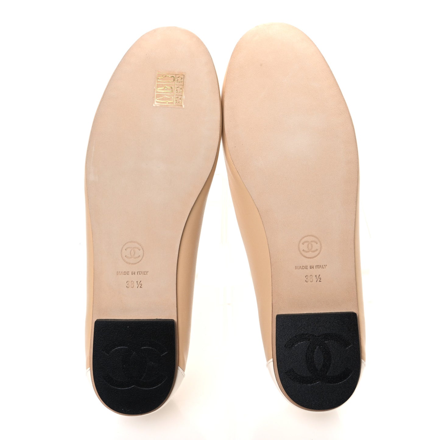 Fantasy Goatskin CC Mocassin Loafers 38.5 Beige White
