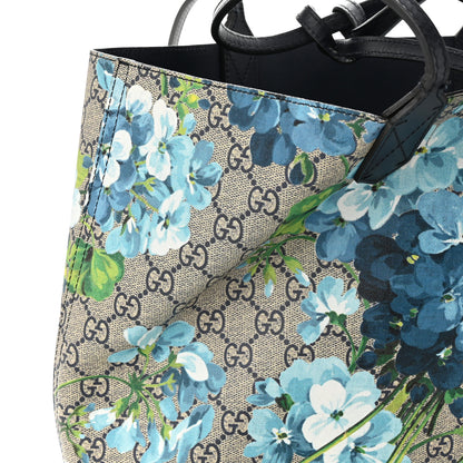 Gucci GG Supreme Monogram Blooms Medium Reversible Tote Beige Blue Navy 22 of 22