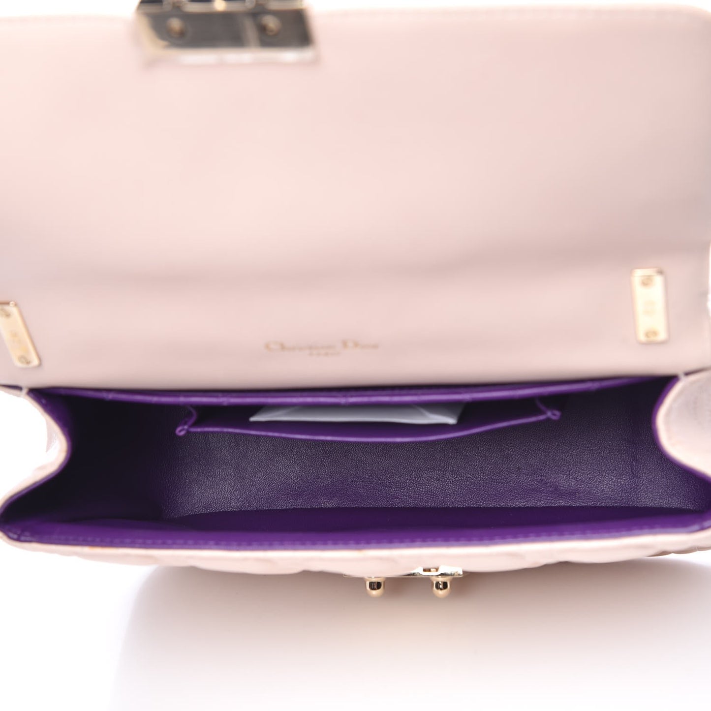 Lambskin Cannage Large Miss Dior Flap Rose Poudre