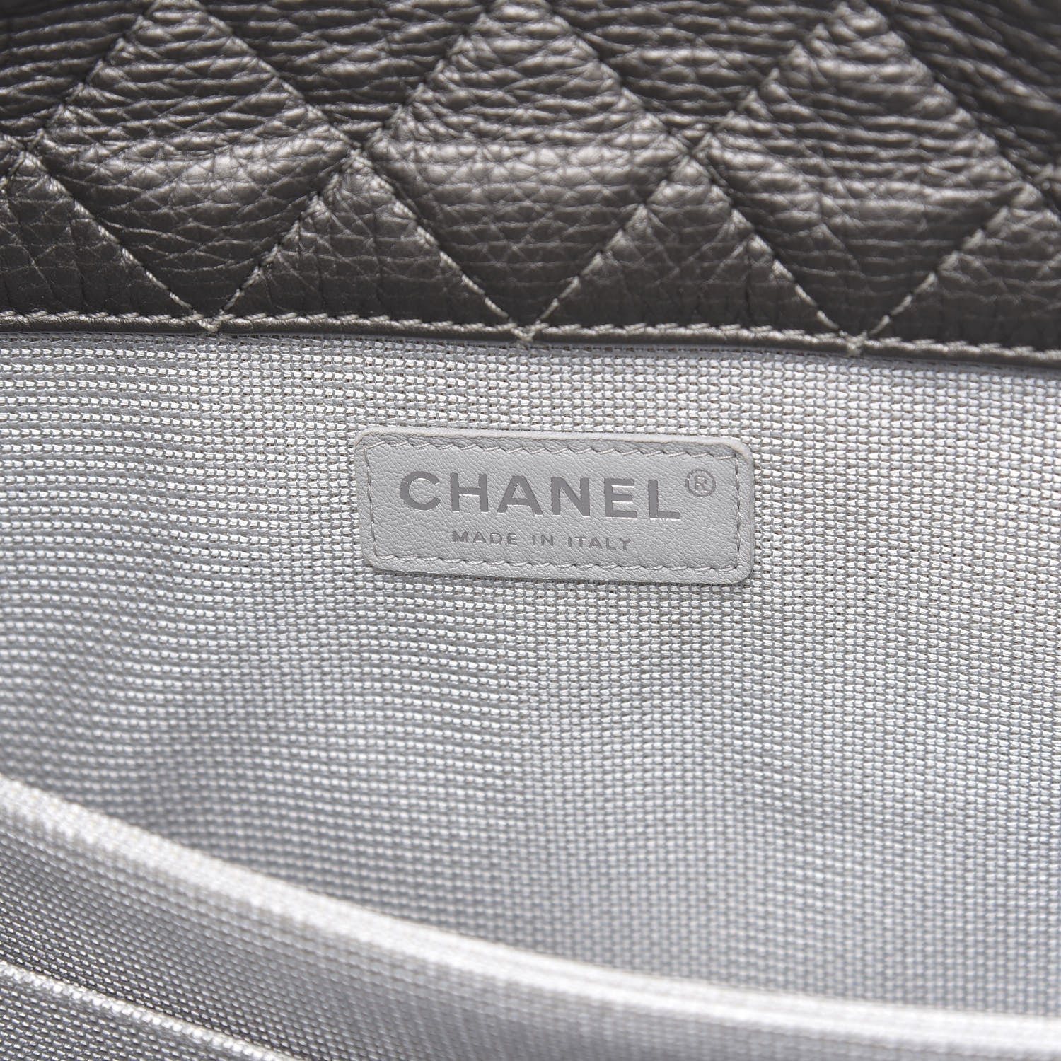 Chanel Metallic Calfskin Quilted XXL Travel Flap Bag Dark Silver 6 of 10