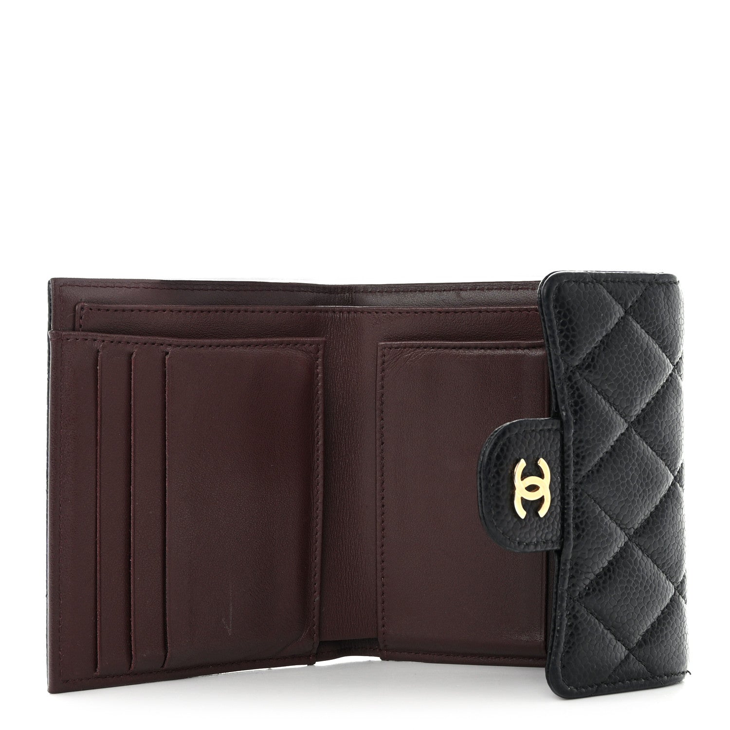 Chanel Caviar Quilted Compact Flap Wallet Black 5 of 14