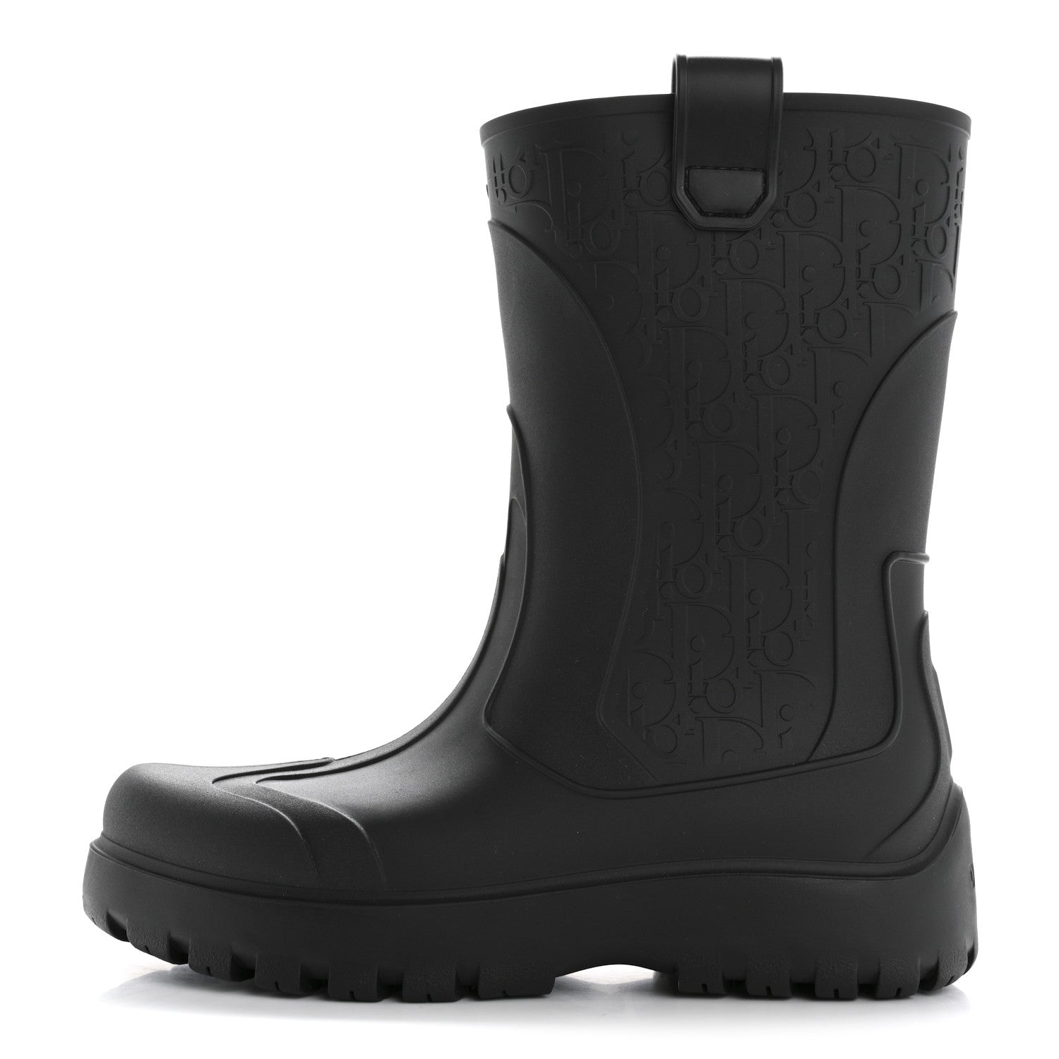 Christian Dior Rubber Oblique Garden Rain Boots 39 Black 1 of 7