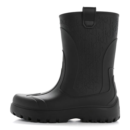 Christian Dior Rubber Oblique Garden Rain Boots 39 Black 1 of 7