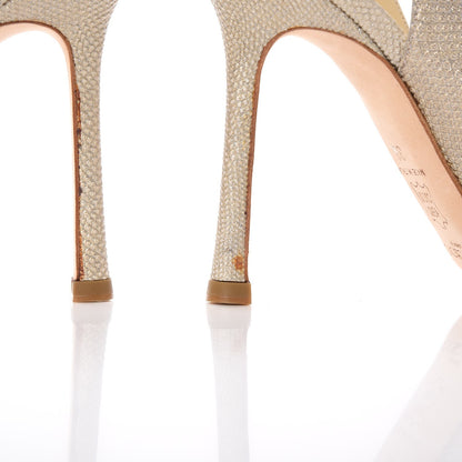 Jimmy Choo Glitter Karung Crystal Flint 100 Slingback Pump 38 Gold 17 of 17