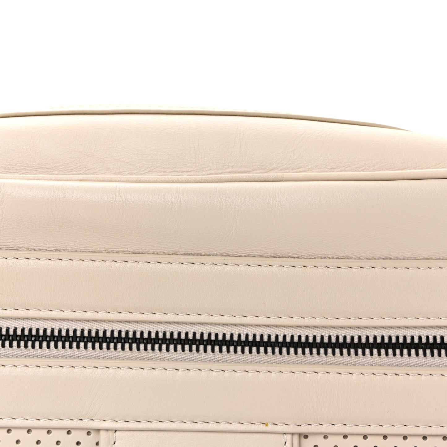 Perforated Calfskin Leggero Intrecciato Belt Bag Mist Plaster
