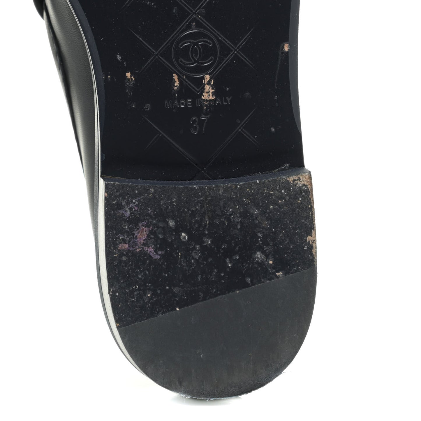 Lambskin Quilted CC Turnlock Loafers 37 Navy