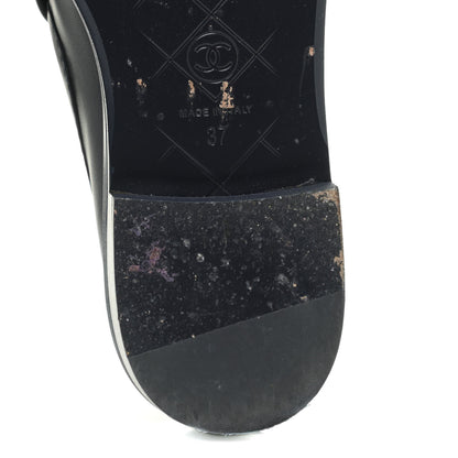 Chanel Lambskin Quilted CC Turnlock Loafers 37 Navy 10 of 12