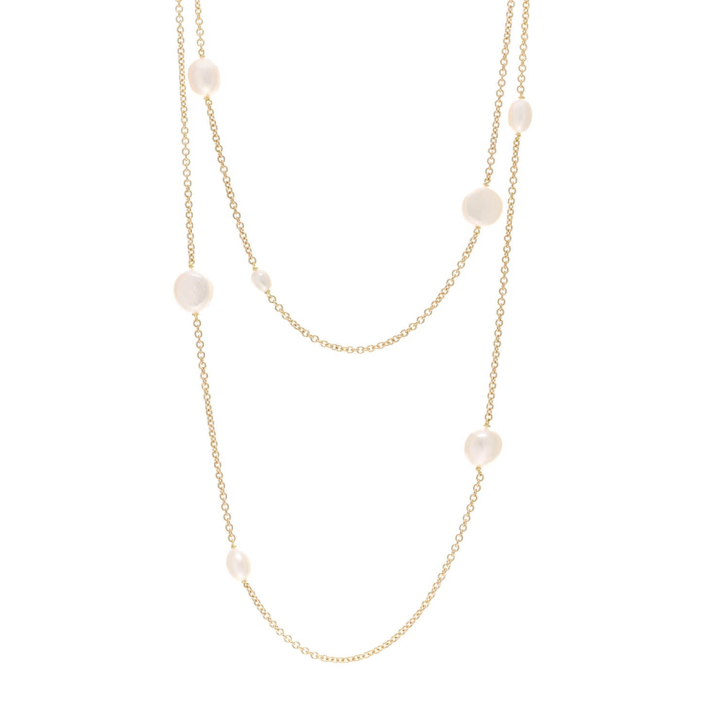 18K Yellow Gold Elsa Peretti Pearls By The Yard Sprinkle Necklace