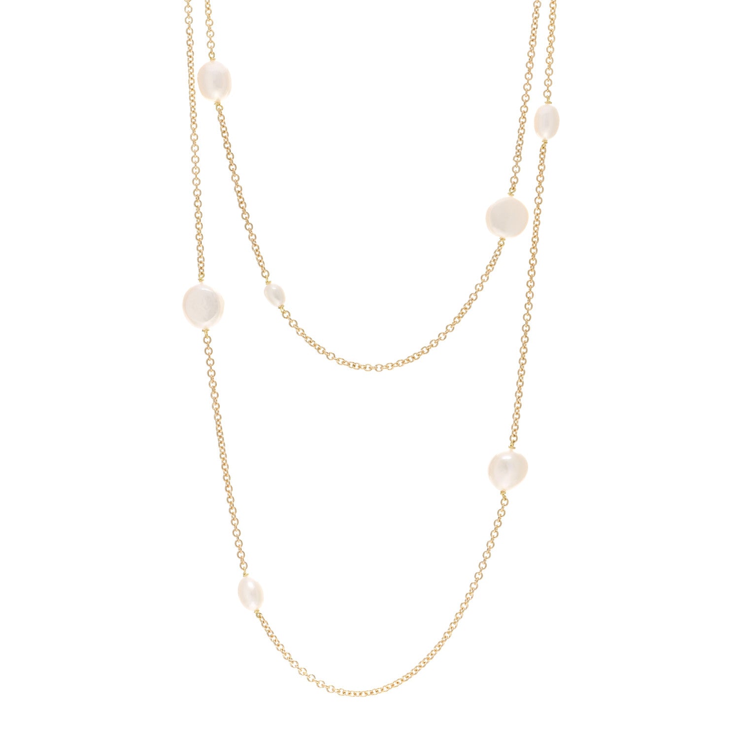 Tiffany 18K Yellow Gold Elsa Peretti Pearls By The Yard Sprinkle Necklace 1 of 4