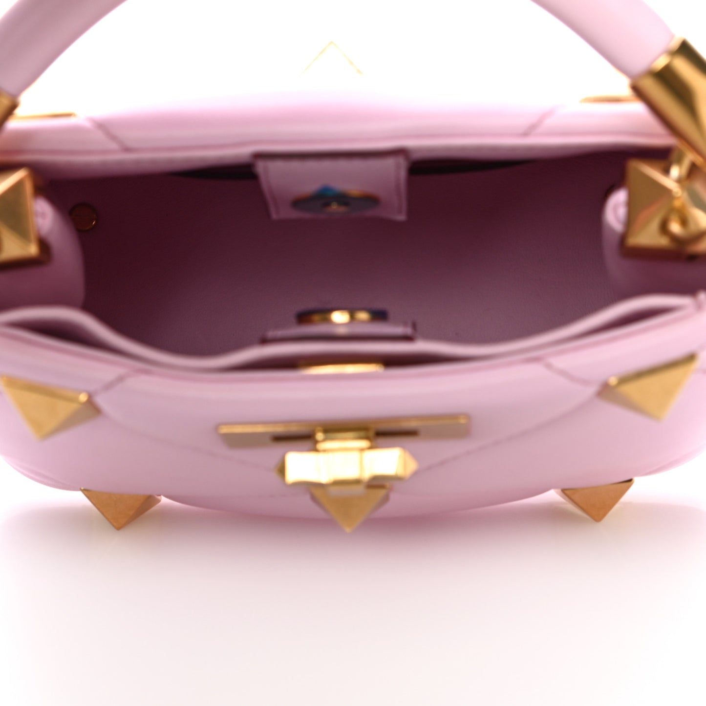 Nappa Mini Roman Stud The Handle Bag Pink Borealis