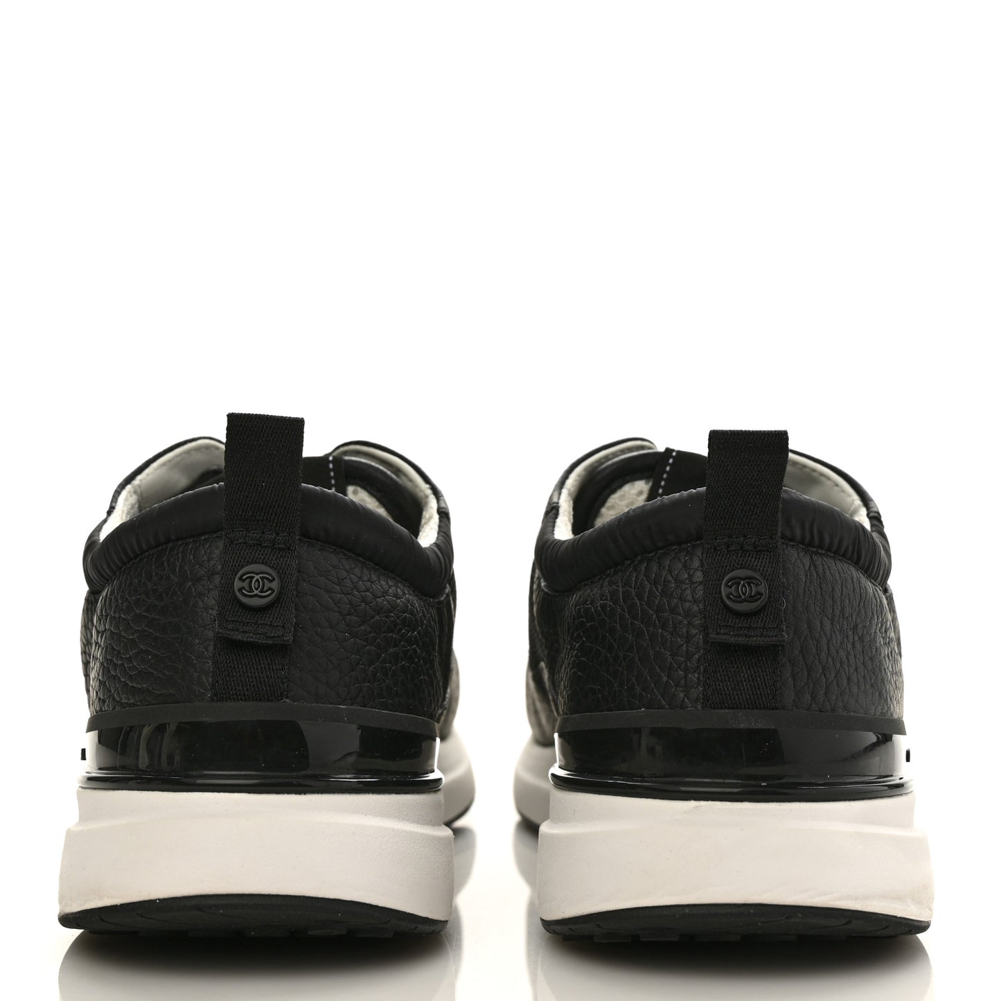 Calfskin Mesh Lycra Suede Womens Logo Sneakers 41 Black