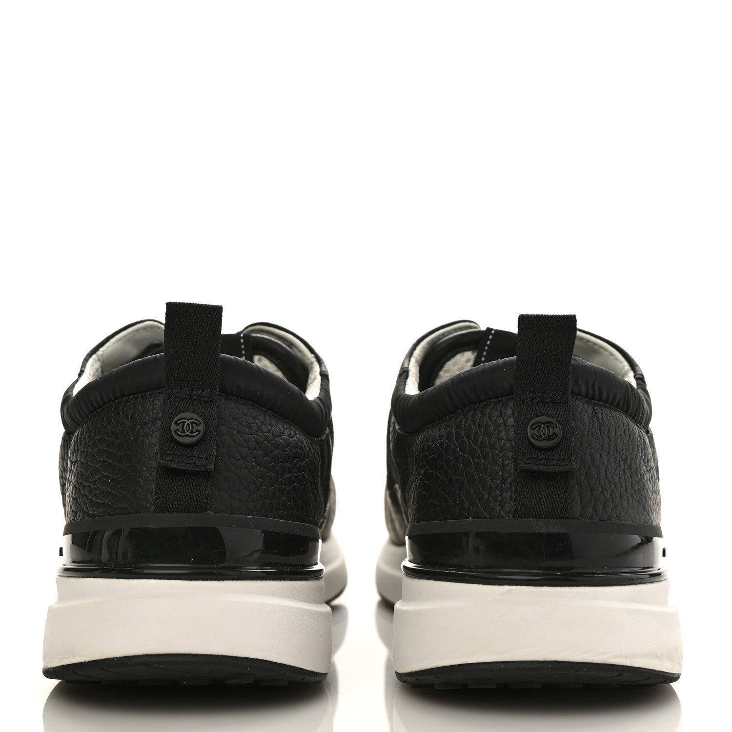 Chanel Calfskin Mesh Lycra Suede Womens Logo Sneakers 41 Black 5 of 9
