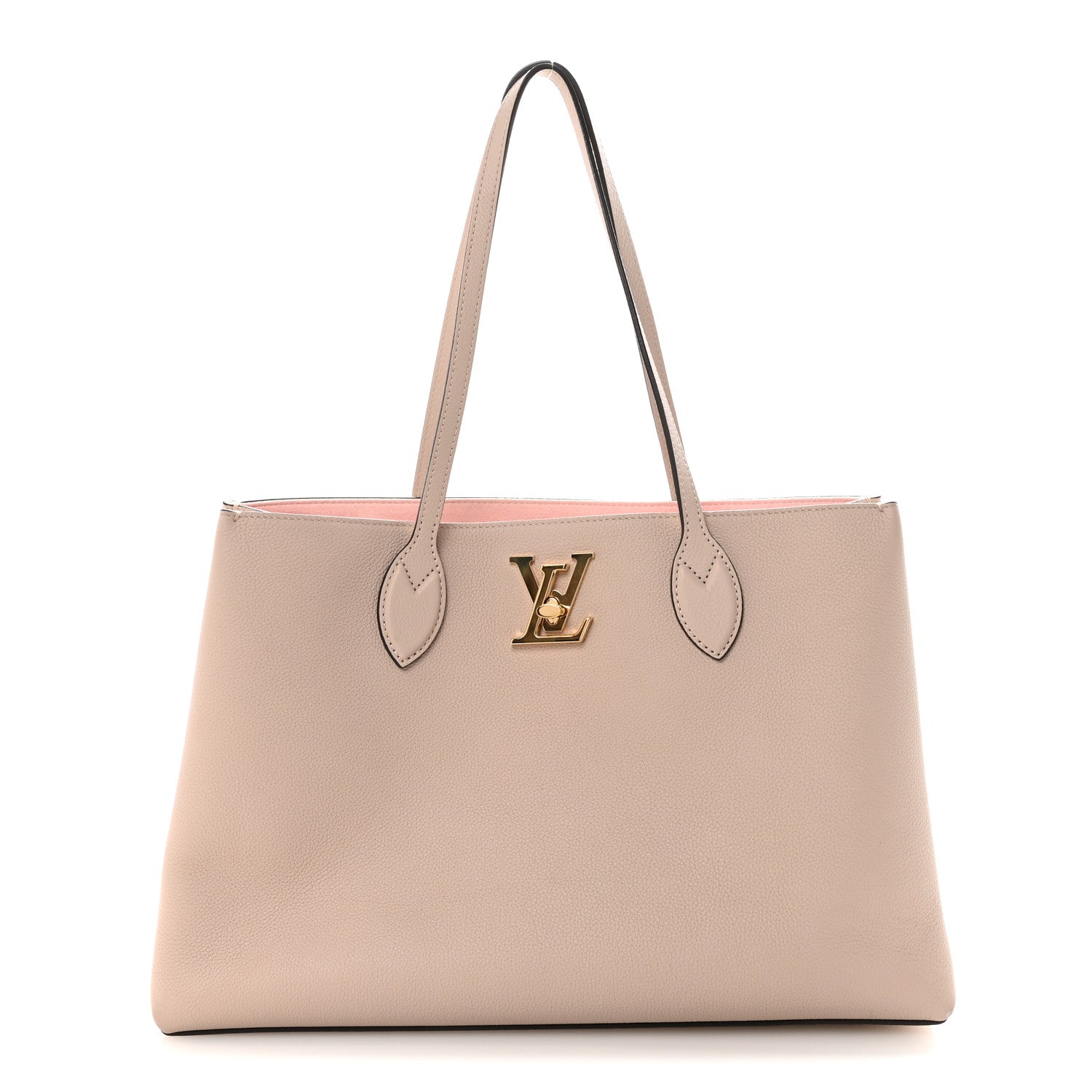 Louis Vuitton Grained Calfskin Lockme Shopper Greige 1 of 10