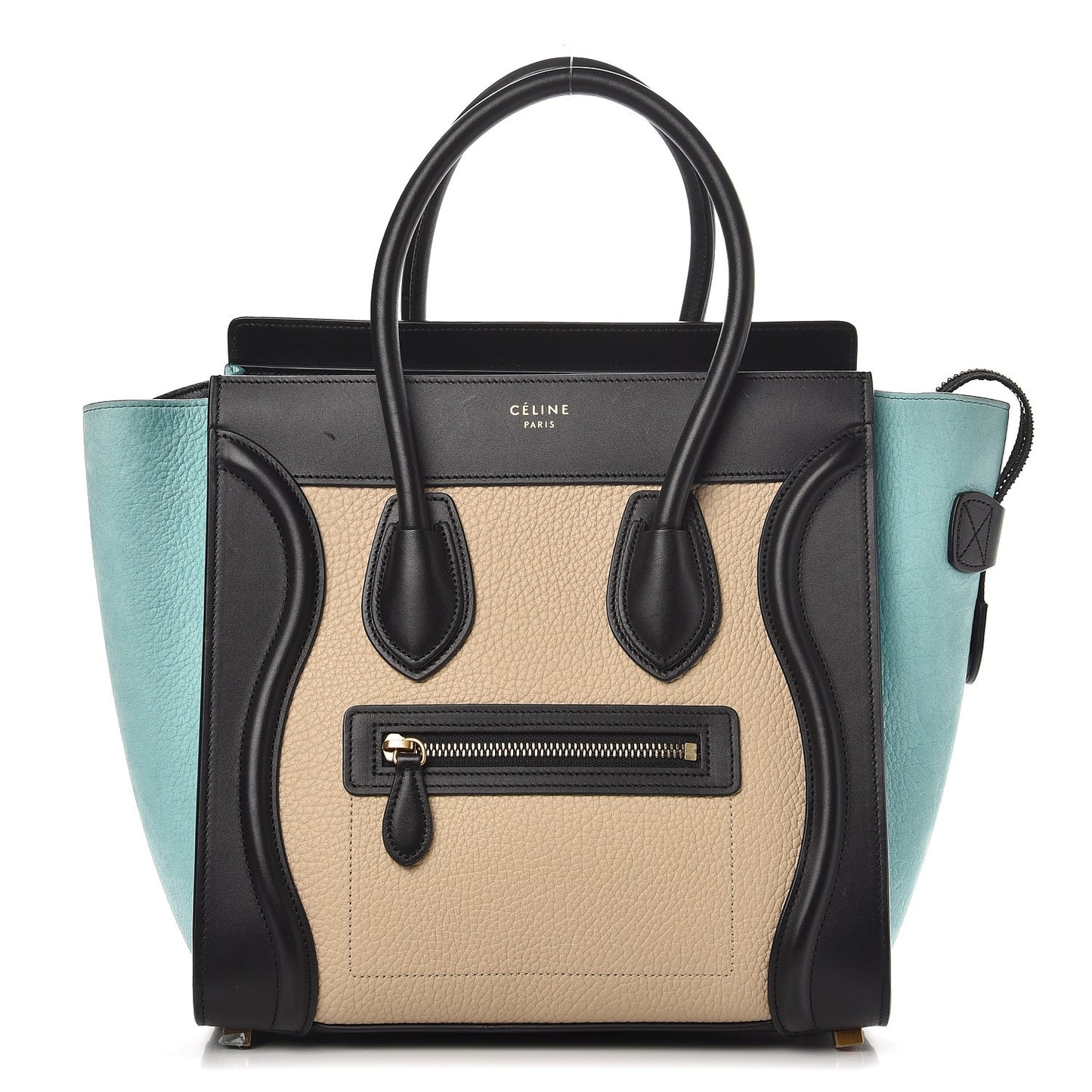 Drummed Calfskin Micro Tri-Color Luggage Antarctic
