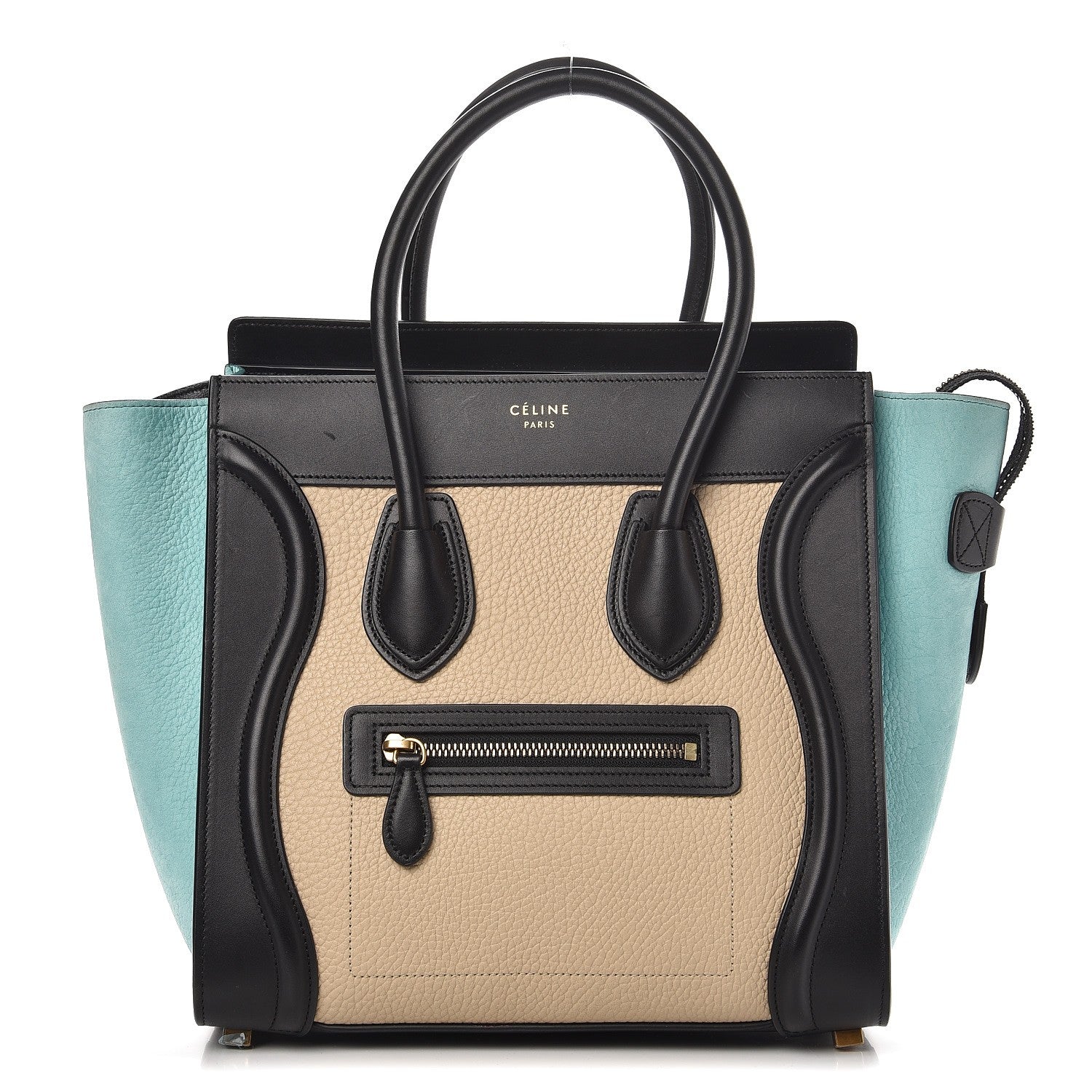 Celine Drummed Calfskin Micro Tri-Color Luggage Antarctic 1 of 9