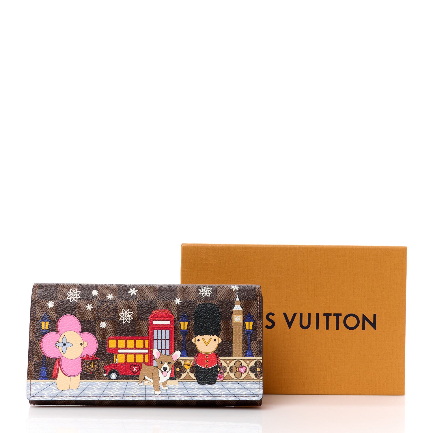 Louis Vuitton LOUIS VUITTON Damier Ebene 2021 Christmas Animation London Sarah Wallet 11 of 11