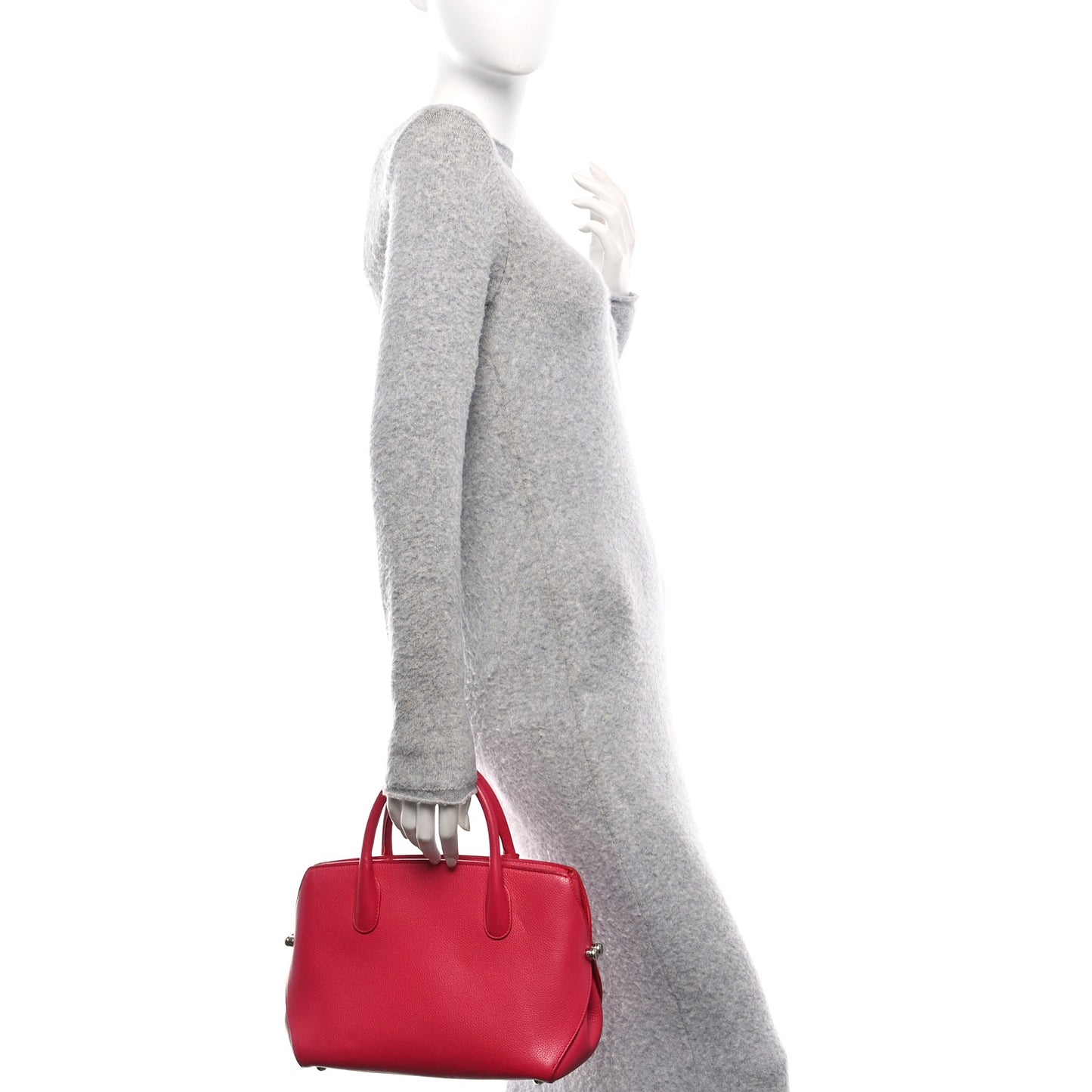 Grained Calfskin Bar Tote Coquelicot