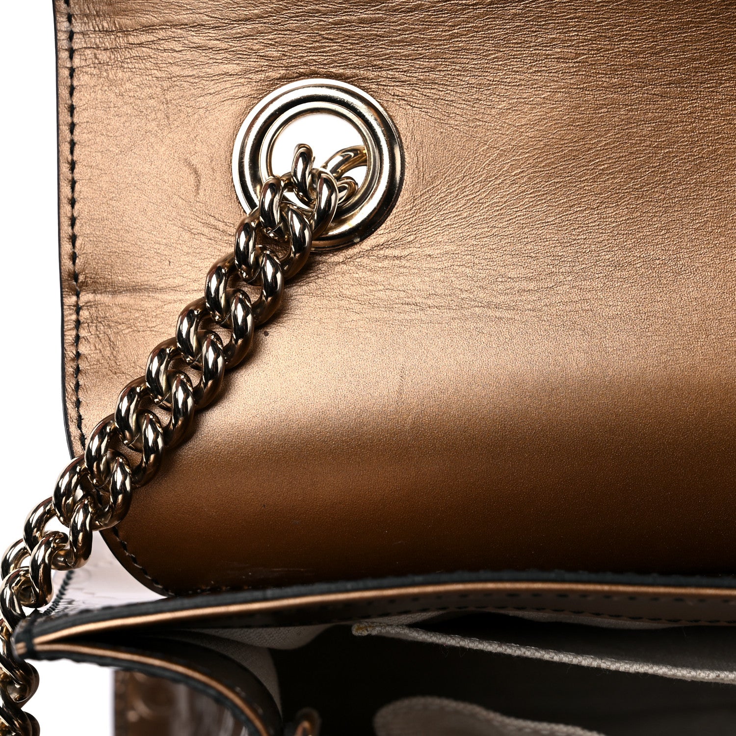 Gucci Shine Guccissima Medium Emily Chain Shoulder Bag Acero 11 of 13