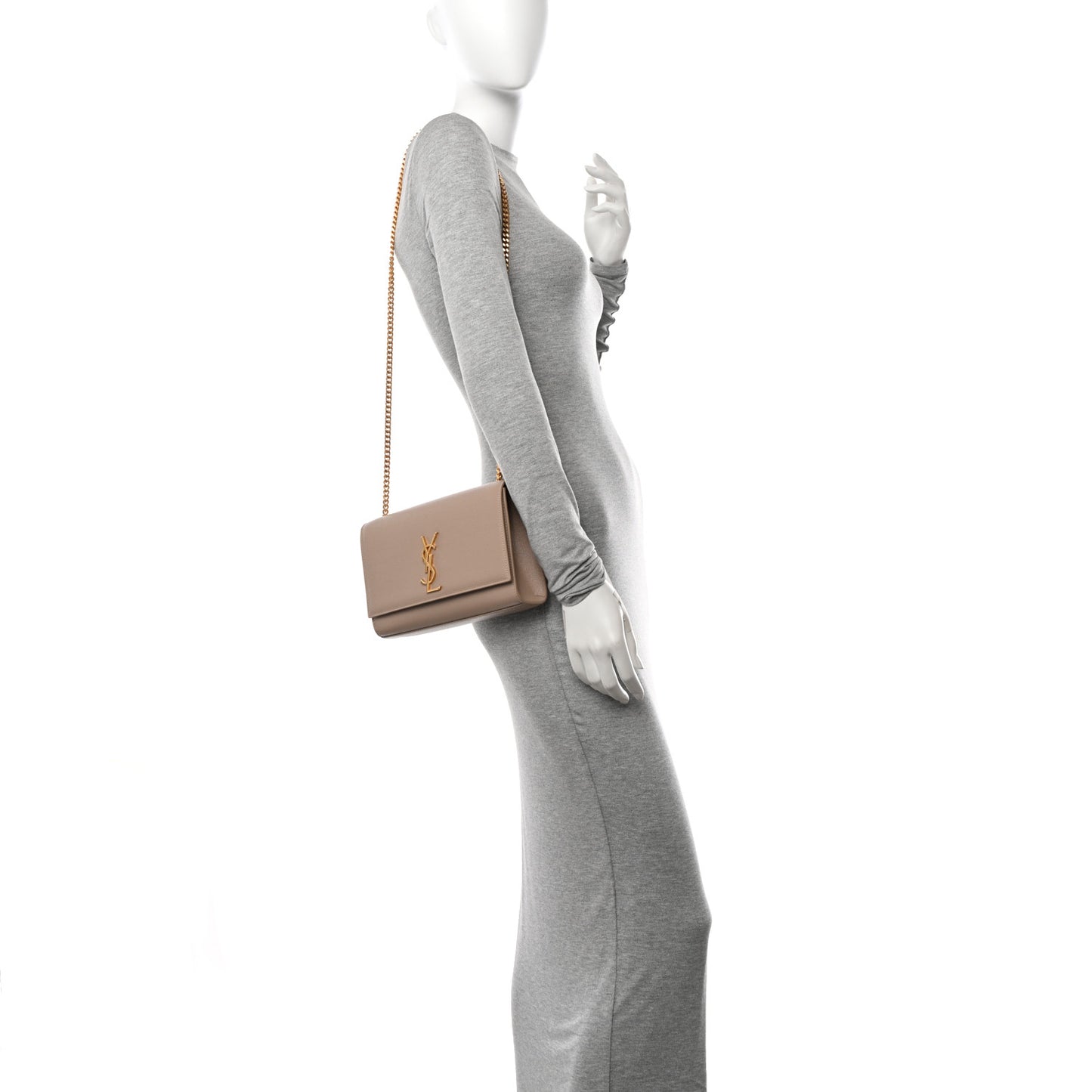 Grain De Poudre Medium Monogram Kate Satchel Nude Powder