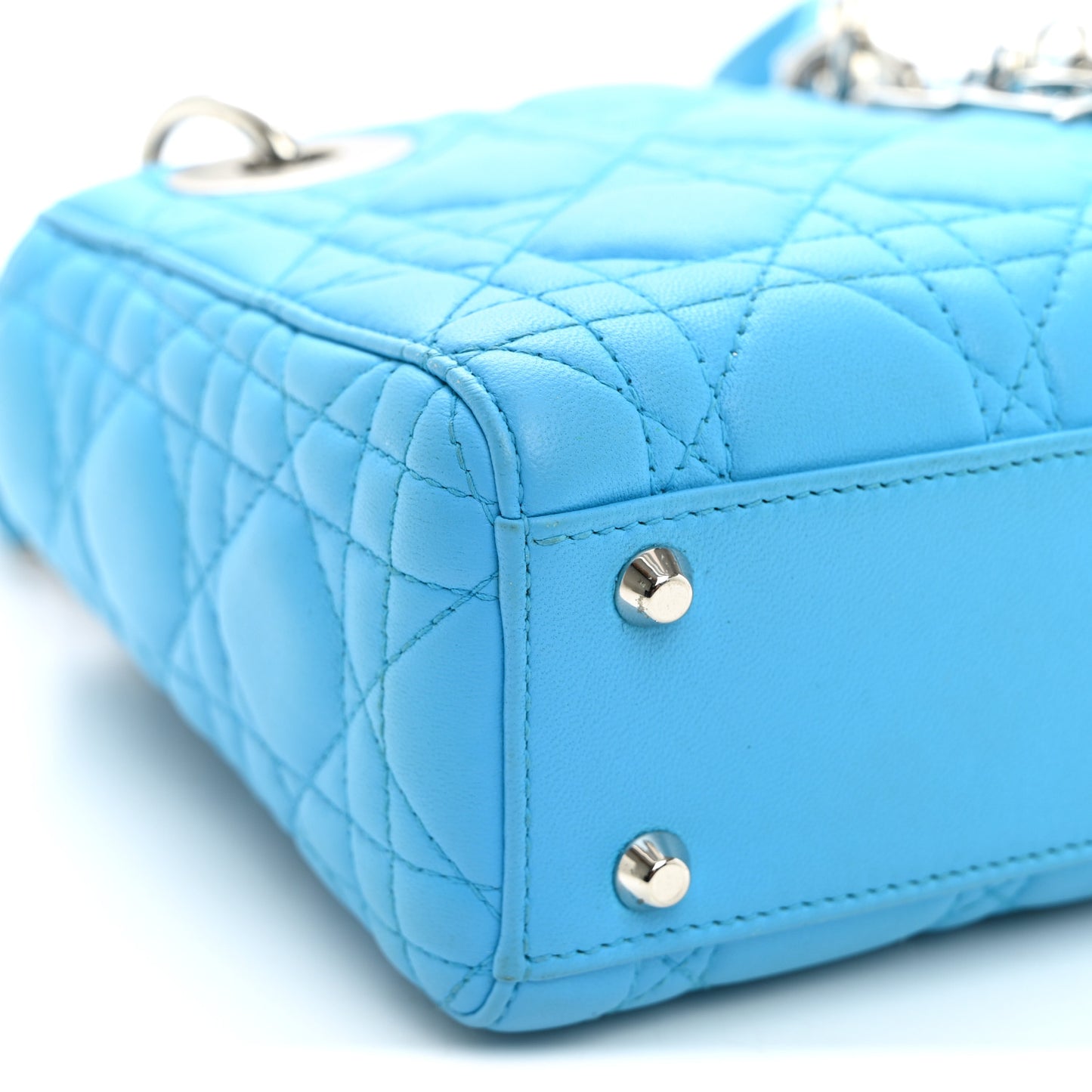 Lambskin Cannage Mini Lady Dior Blue