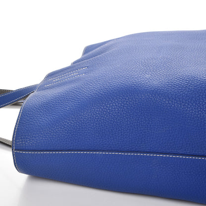 Hermes Taurillon Clemence Double Sens 36 Reversible Tote Graphite Bleu Electrique 21 of 23