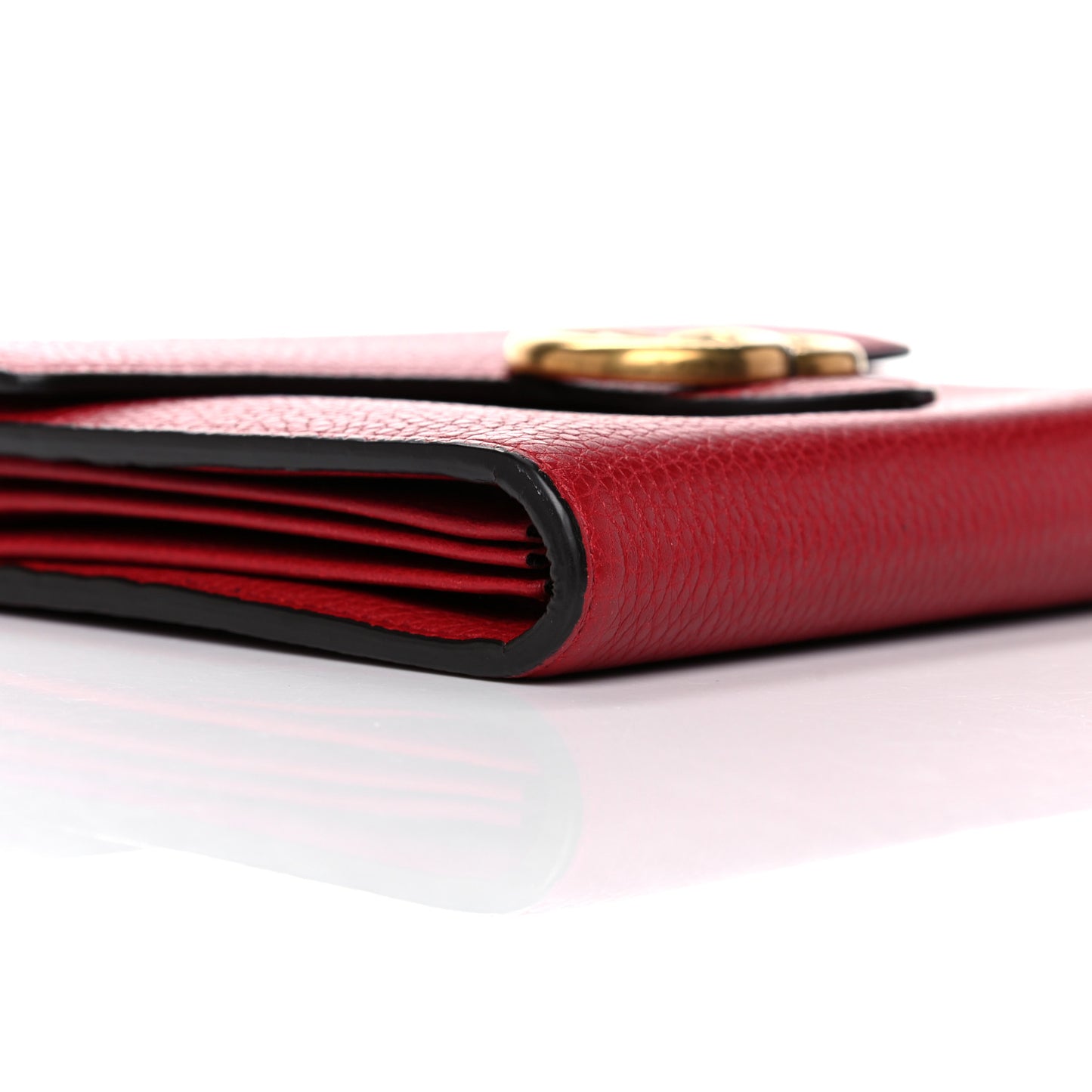 Calfskin GG Marmont Chain Wallet Vulcanic Red