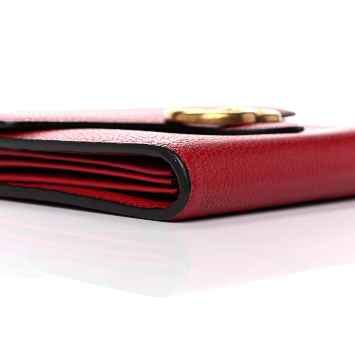 Gucci Calfskin GG Marmont Chain Wallet Vulcanic Red 11 of 13
