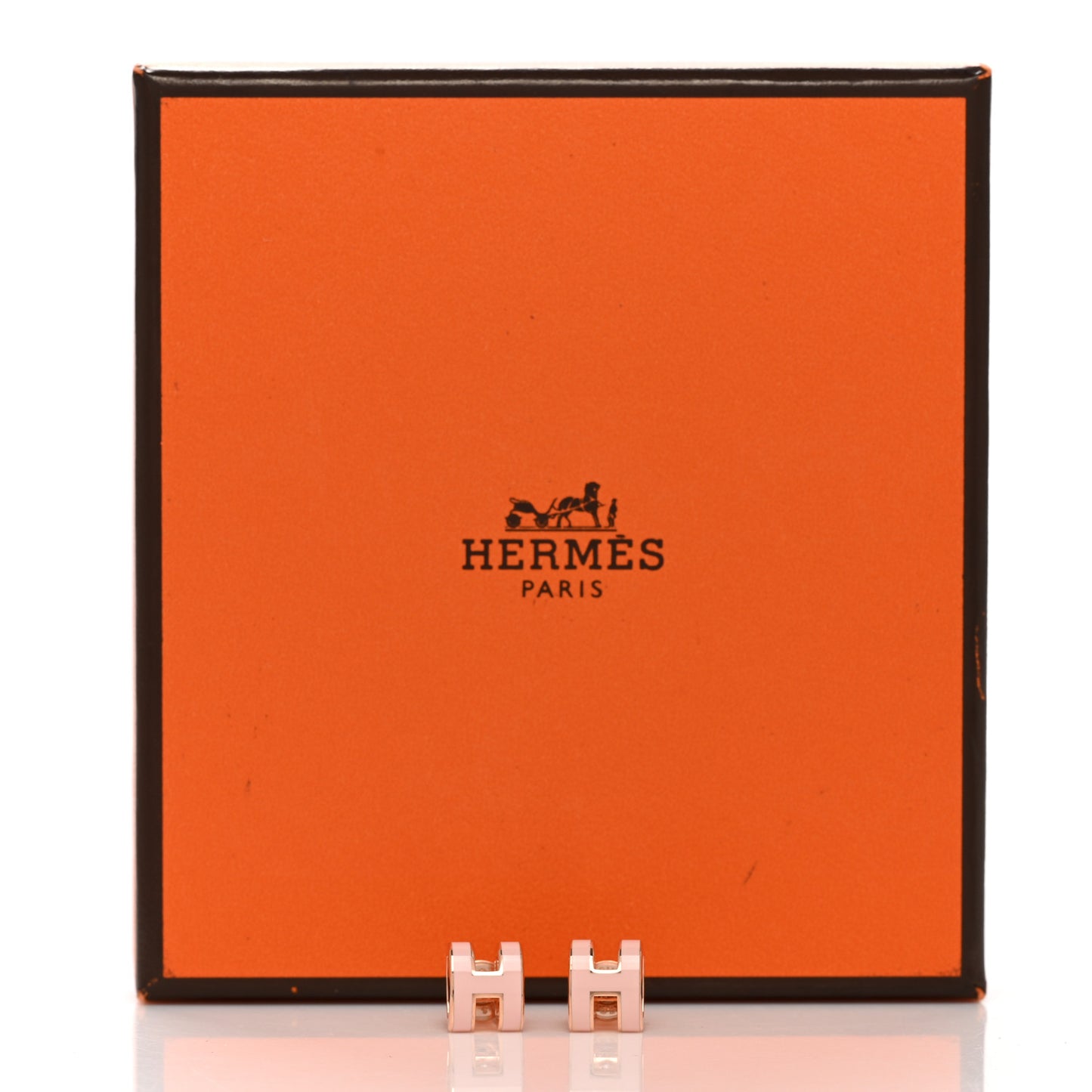 Rose Gold Lacquered Mini Pop H Earrings Rose Sakura